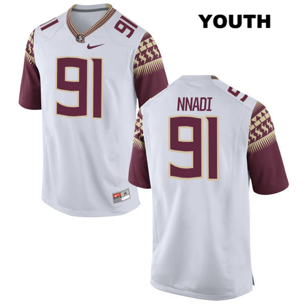 Youth NCAA Nike Florida State Seminoles #91 Derrick Nnadi College White Stitched Authentic Football Jersey ZRV6569ZC